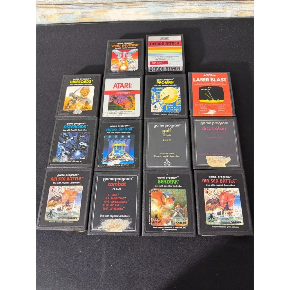Atari‎ 2600 Video Game Lot 14 Games Pac-Man Asteroids Combat Vintage Cartridge